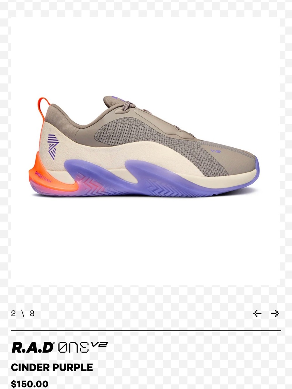 R.A.D One V2 Cinder Purple Men's Sneakers